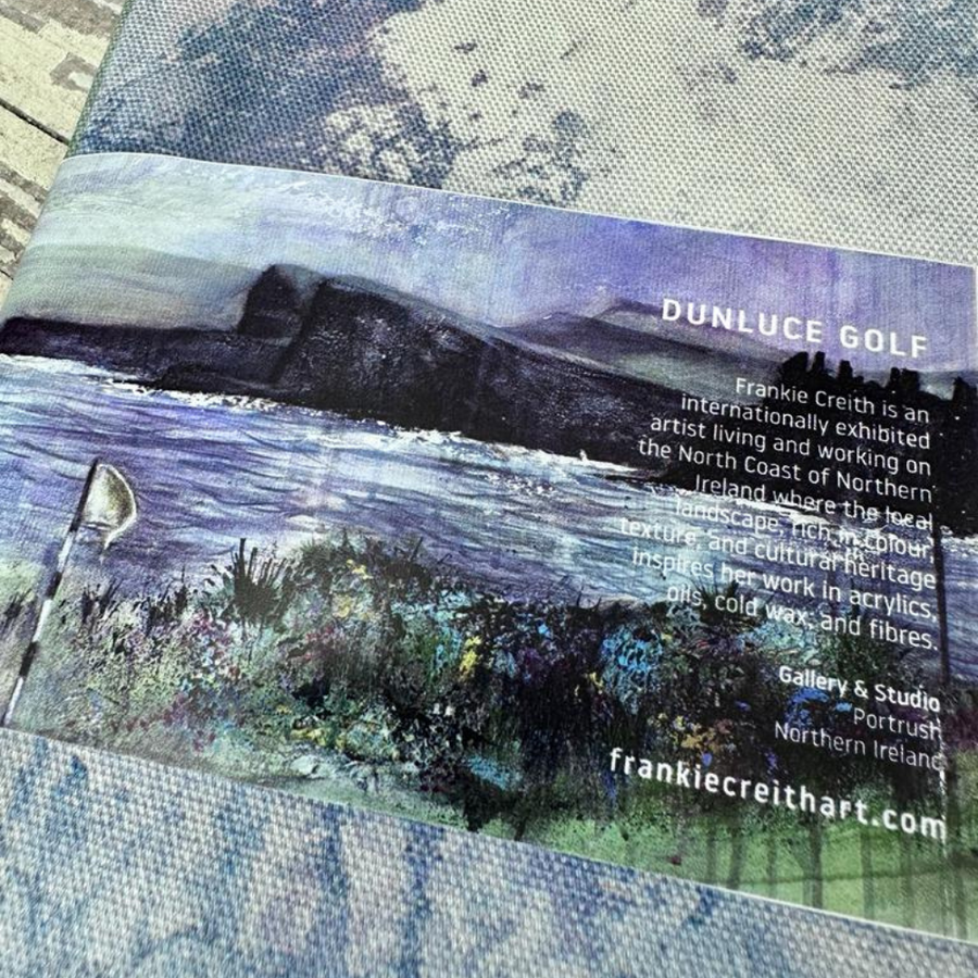 Frankie Creith DUNLUCE GOLF PORTRUSH Tea Towel-Artist Frankie Creith-Artisan Market Online