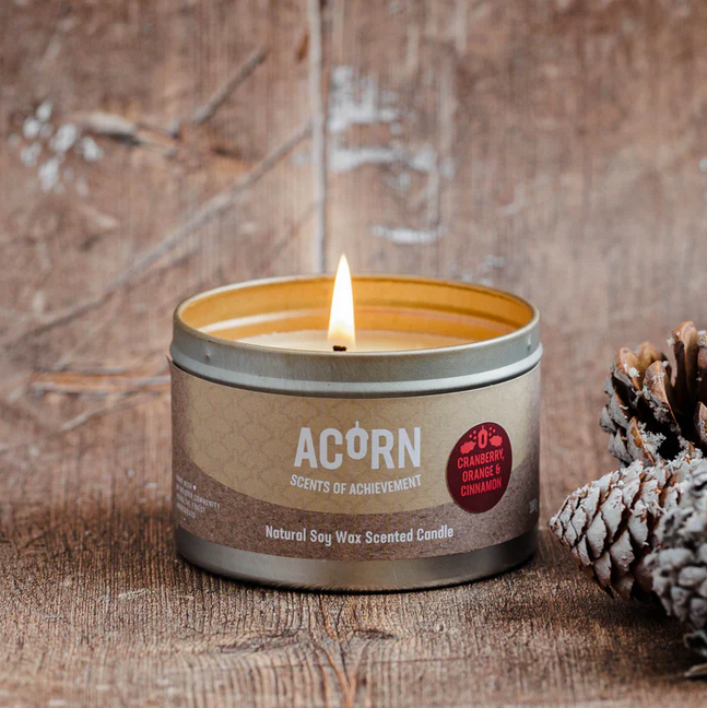 Acorn Cranberry, Orange & Cinnamon - Soy Candle Tin-Acorn-Artisan Market Online